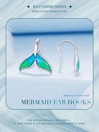 Bamoer 925 Silver Mermaid & Starfish Ocean Hoop Earrings