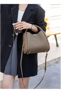 Women's Natural Cow Real Leather Shoulder Bag Ladies Retro Fashion Luxury Crossbody Bag Female Cowhide Commuter Handbag for Lady