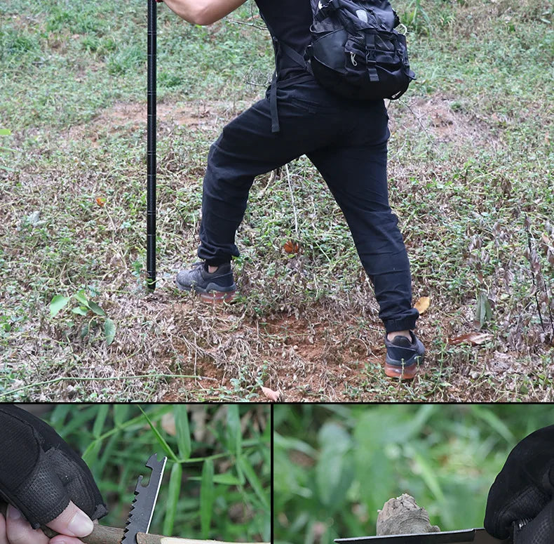 Outdoor Mountaineering Stick Multi Functional Self Defense Stick Car Mounted Tactical Mountain Camping Supplies Set Tools