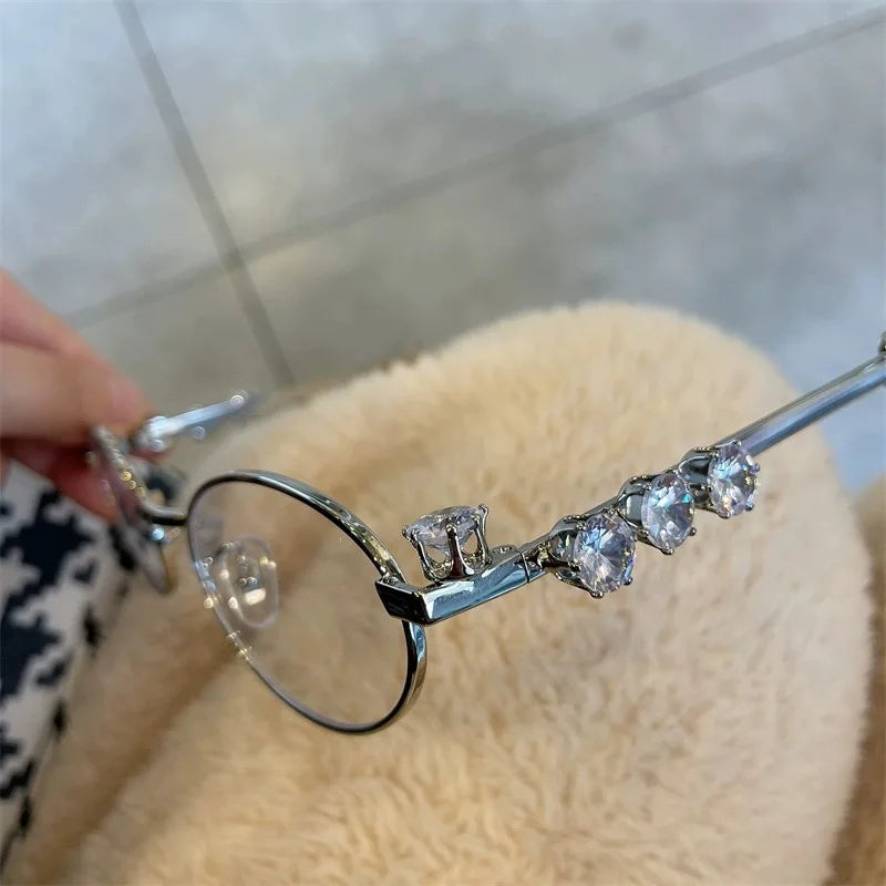 Oval Bling Sunglasses – Metal Frame Fashion Eyewear