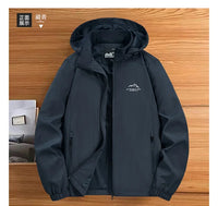 Men’s Hooded Windbreaker Jacket – Autumn Winter Casual Coat
