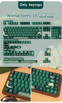 Animal Forest Green Cherry Profile Keycap Set ISO Layout