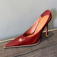 Women's Pointed Toe Patent Leather Heels – 10cm Mules