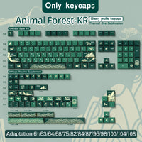 Animal Forest Green Cherry Profile Keycap Set ISO Layout