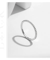 Moissanite Eternity Ring – 925 Sterling Silver Band