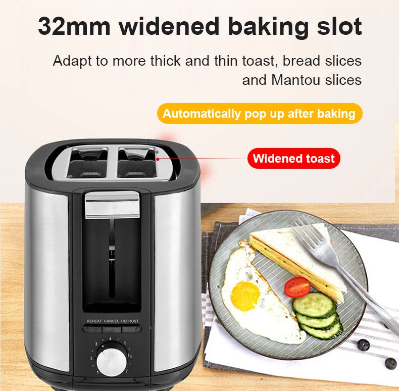 2-Slice Electric Toaster – Bread & Sandwich Maker 110V/220V