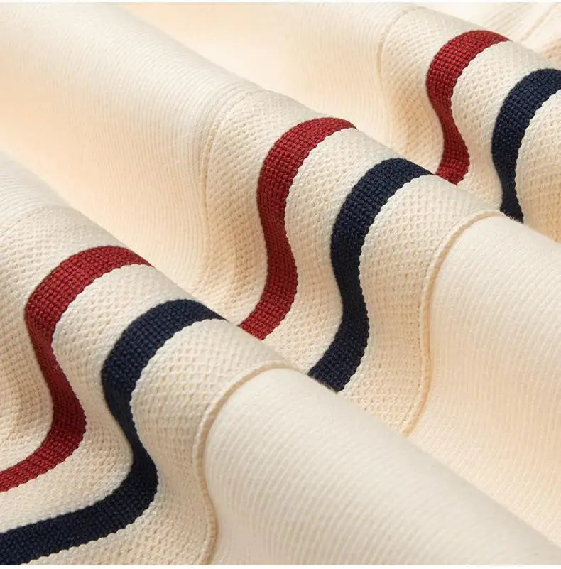 Men’s Slim-Fit Blue Casual Pants with Contrast Ribbon