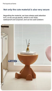 Modern Cartoon Edge Coffee Side Table with Storage