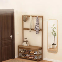 Bamboo Shoe Changing Stool – Modern Entryway Bench