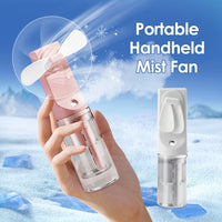 Portable Handheld Mist Fan USB Rechargeable Folding Hand Fan With Water Spray Mist Portable USB Mini Charging Fan Office Fan