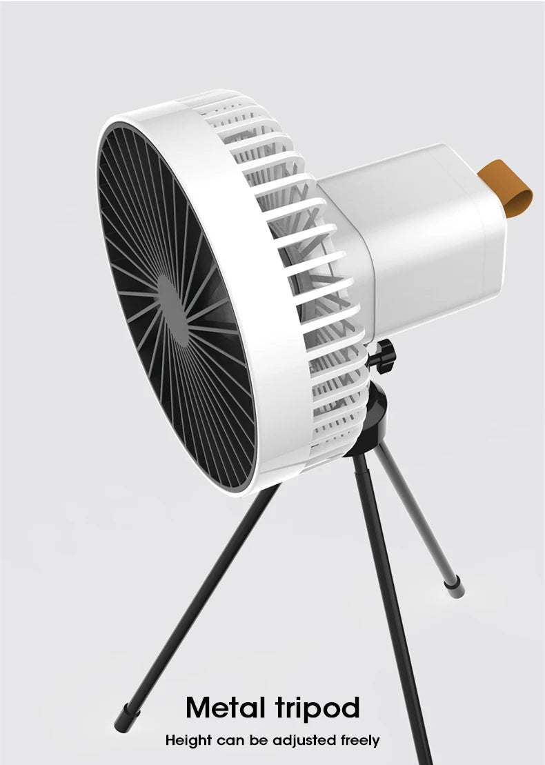 Retractable Camping Fan 10000mAh Rechargeble Portable USB Ceiling Fan Wireless Desk Electric Fans Folding Tripod Home Outdoor