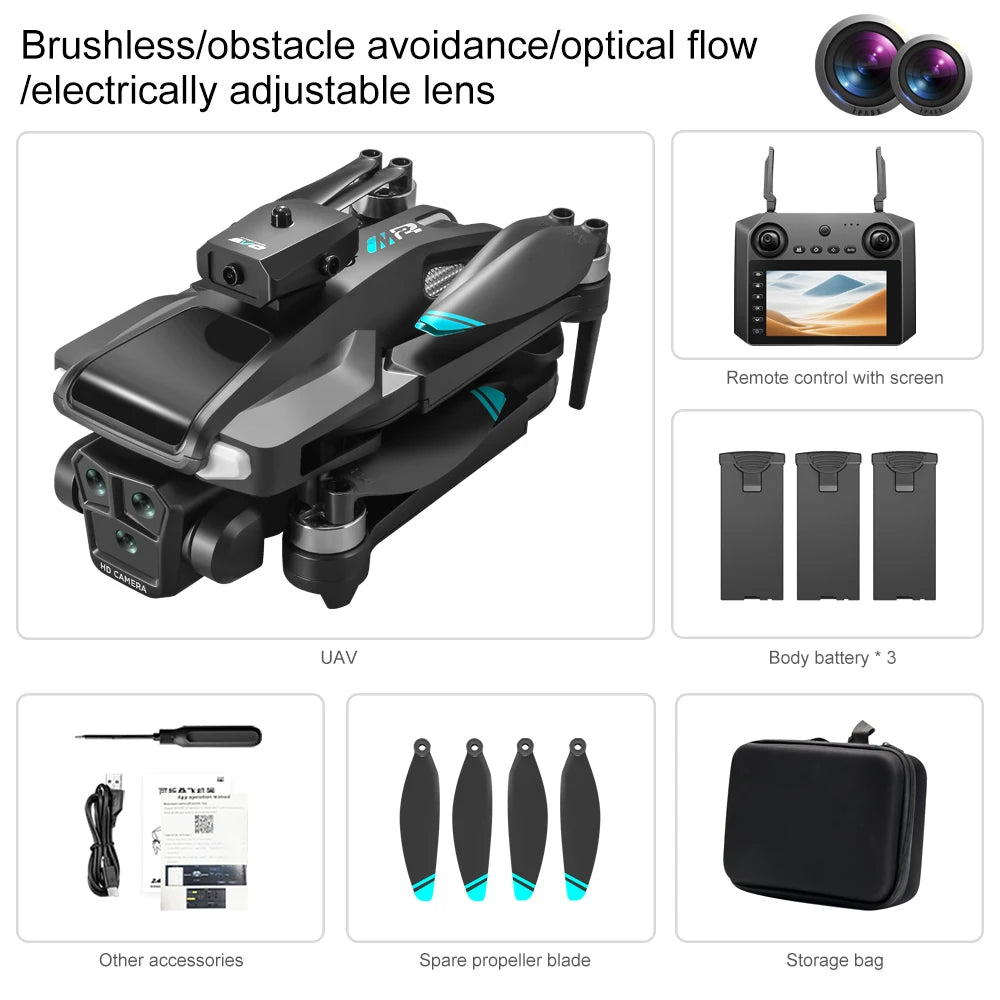 4K Dual Camera Drone – Brushless Motor w/ Screen Remote