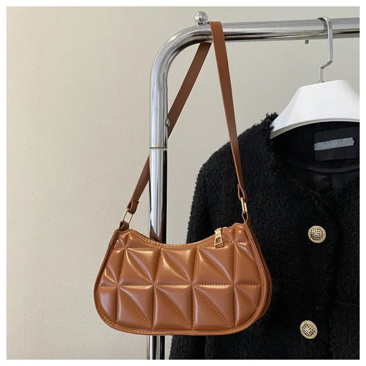 Vintage Fashion Versatile New Women's Bags Solid Rhombic High-End Texture Simple Generous Temperament Crossbody Shoulder