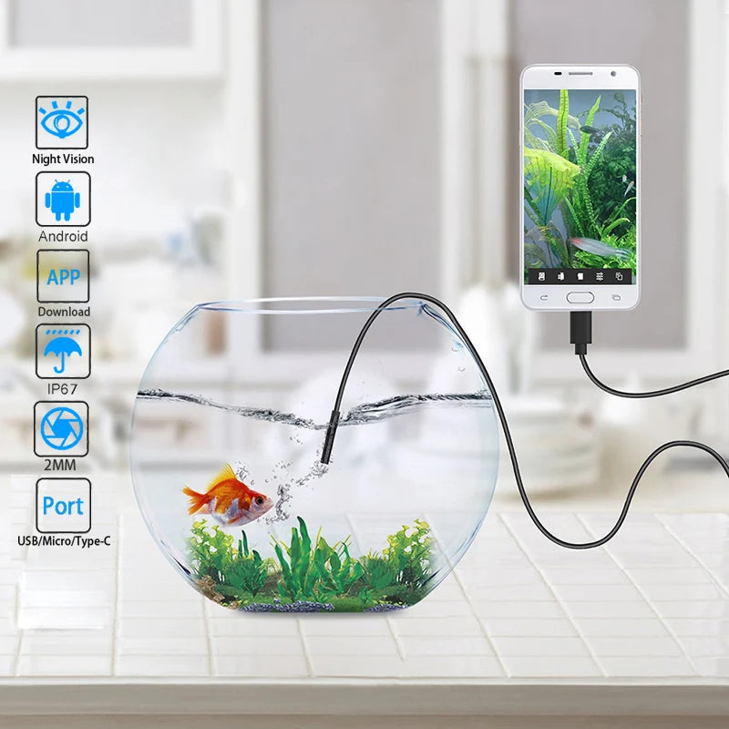 Waterproof Mini Endoscope Camera – 2M Flexible Industrial Scope