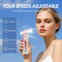 Portable Handheld Mist Fan USB Rechargeable Folding Hand Fan With Water Spray Mist Portable USB Mini Charging Fan Office Fan