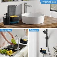 4-in-1 Kitchen Soap Dispenser with Sponge & Rag Rack