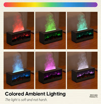 Simulated Bonfire Flame Diffuser Colorful Night Light Essential Oil Fireplace Diffuser with Timer Remote for Home Creative Gift