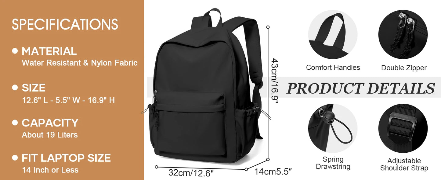 School backpack for Girl, Aesthetic Backpack for Women Cute Bookbag Preppy College Casual Lightweight Laptop Backpack Anti theft