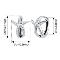 Bamoer 925 Silver Mermaid & Starfish Ocean Hoop Earrings