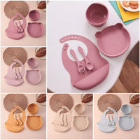 Kids 5PCS Silicone Feeding Set – BPA Free Dinnerware
