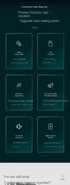 Smart Automatic Water Dispenser 3-gear USB Electric Water Pump With Stand Smart Water Bottle Pump Dispenser For Home Kitchen