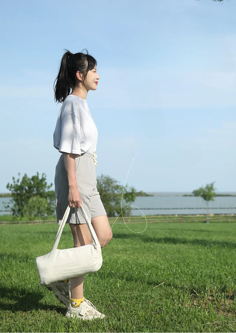 Single Person Portable Outdoor Camping Hammock Foldable High-strength Thick Canvas Anti Roll Leisure Sleep Swing Camp Hammock