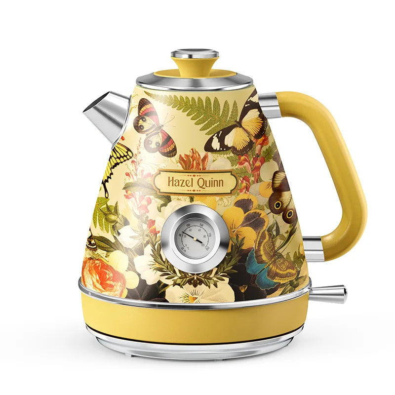 Retro Handmade Decals Automatic Electric Kettle Water Boiler 304Stainless Steel Thermometer Anti-Dry 1800w 1.8L