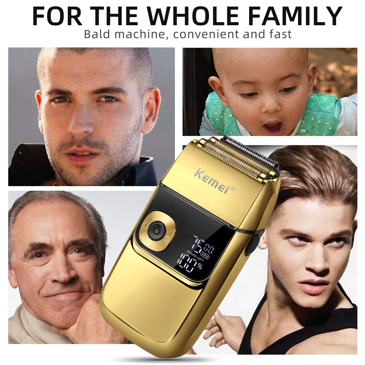 2-in-1 Electric Shaver & Hair Trimmer for Men KM-2028