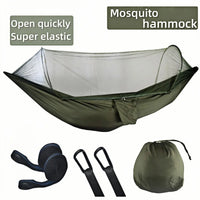Outdoor camping hammock with mosquito net network foldable portable elastic garden leisure sleep leisure camping equipment