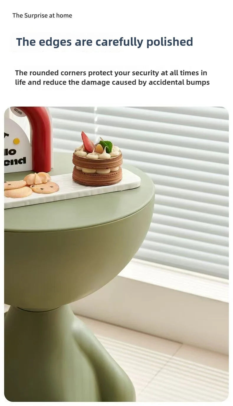 Modern Cartoon Edge Coffee Side Table with Storage