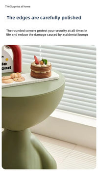 Modern Cartoon Edge Coffee Side Table with Storage