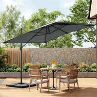 Breeins 3M Tilting Aluminium Cantilever Parasol – Dark Grey