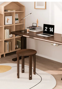 Stackable stool, modern dining table stool, natural wood, new Chinese style solid wood round stool