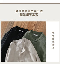 Men’s Cotton Linen Jacket – Casual Travel Stand Collar