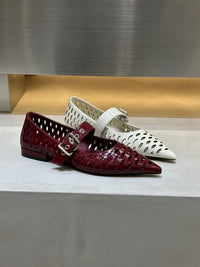 Women Sandals Pointed Toe  Flats Hollow Loafers Shoes