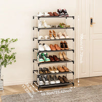 Metal Shoe Rack – Space Saving Black Shoe Storage Organizer
