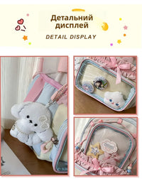 Large Capaci Children's School Bag Set for Girls Primary And Middle School Double oulder Bapa Sweet College Sle