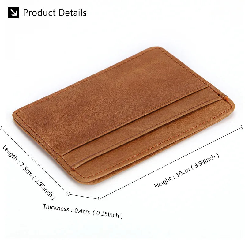 Slim Genuine Leather Mini Wallet – Card & Coin Holder