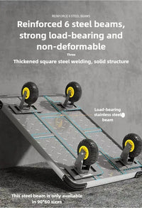 Steel plate trolley, four-wheel  truck, express pulling flatbed cart, small cart folding trailer, pushing and pulling trolley