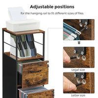 VASAGLE Filing Cabinet for Home Office, File Cabinet with 2 Drawers, Open Shelf, Steel Frame, for A4 and Letter Sized Files
