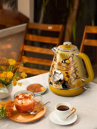 Retro Handmade Decals Automatic Electric Kettle Water Boiler 304Stainless Steel Thermometer Anti-Dry 1800w 1.8L