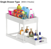 2-Tier Under Sink Organizer Sliding Drawer Rack
