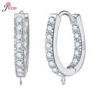 Trendy 925 Sterling Silver Earring Hooks For DIY Jewelry Makings Cubic Zirconia Earring Clasps Accessories