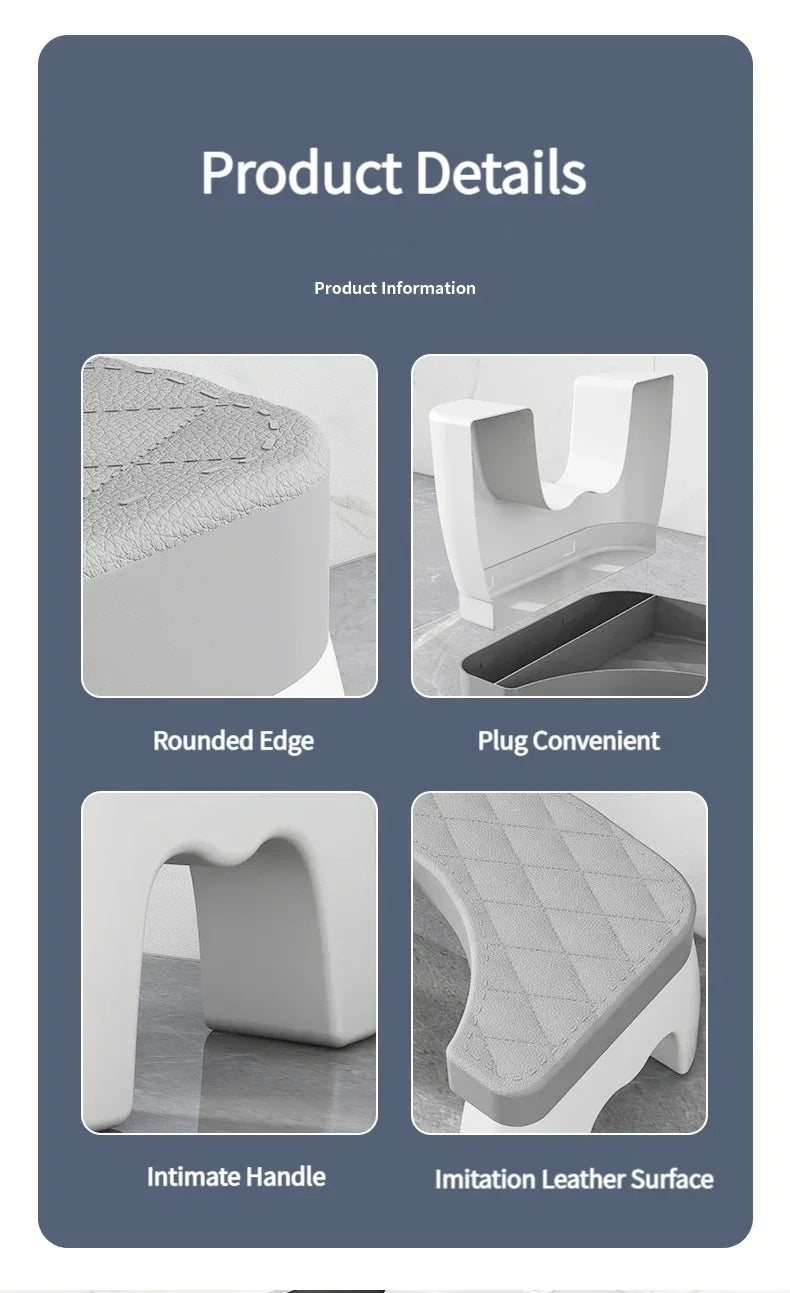 Portable Non-Slip Toilet Squatting Stool for Adults