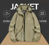 Men’s Hooded Windbreaker Jacket – Autumn Winter Casual Coat