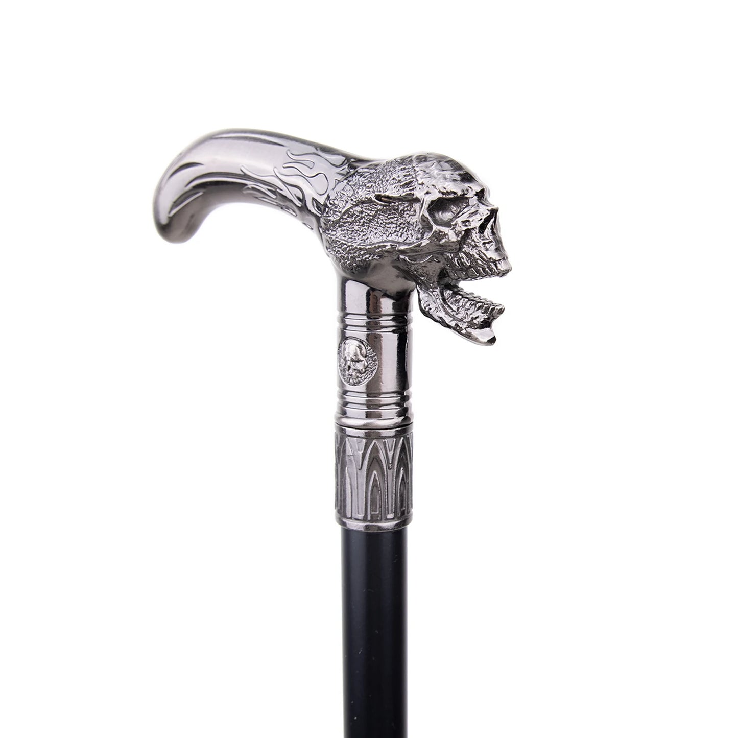 Skull Head Walking Stick with Hidden Plate Self Defense Fashion Cane Plate Cosplay Crosier Stick 93cm