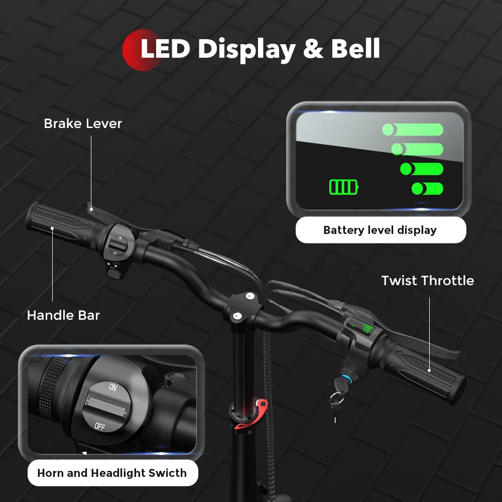 i12 Electric Scooter Foldable with Seat & Basket