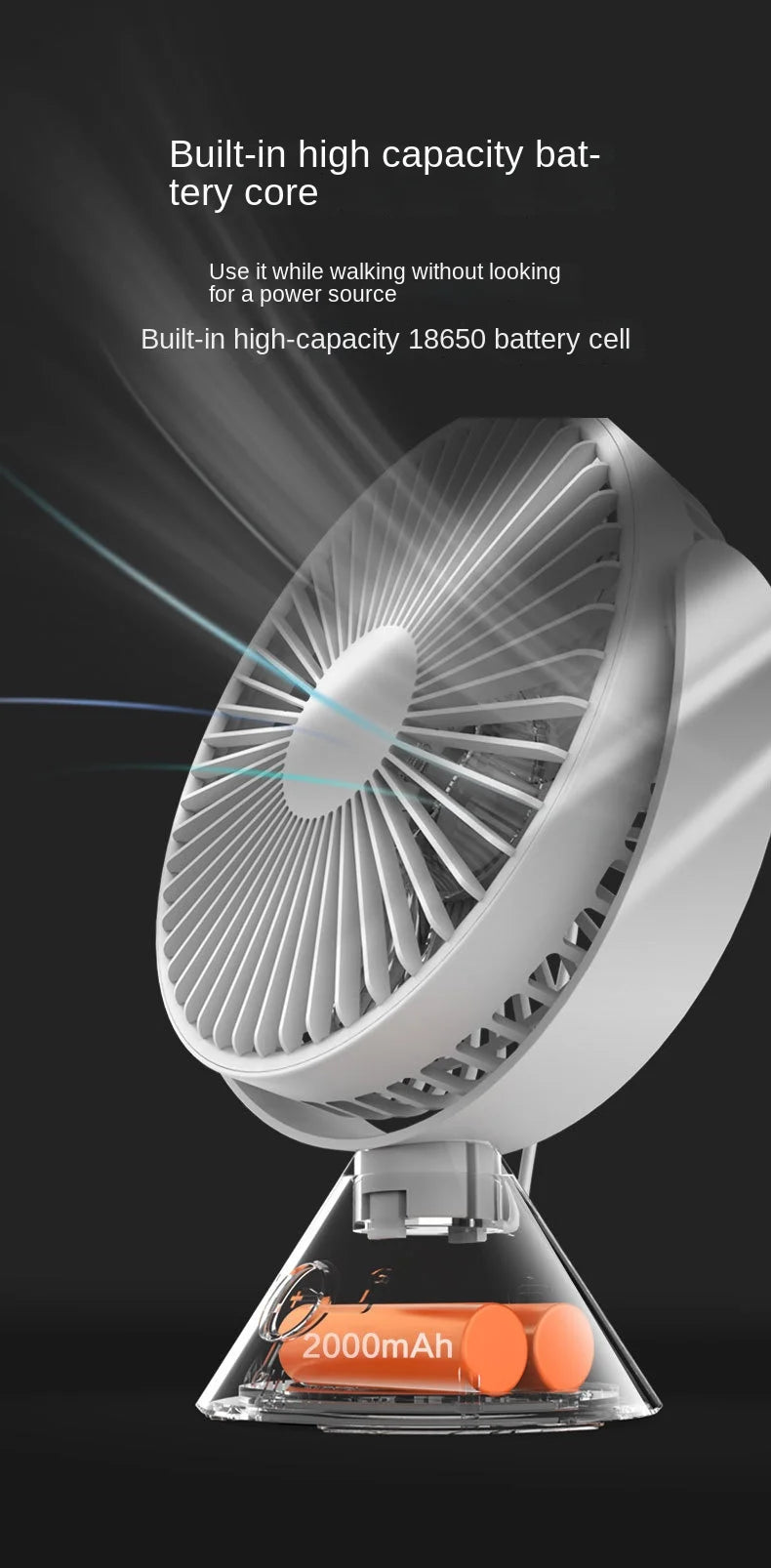 Xiaomi Desk Fan New Smart Home Portable Cooling Fan Can Hanging Upright Fan Usb Brushless Turbine Mini Portable Air Conditioner