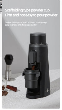 STARSEEKER EDGE Stainless Steel Burr Coffee Grinder 48MM Espresso Stepless Fineness Adjustment Electric Coffee Grinders Black