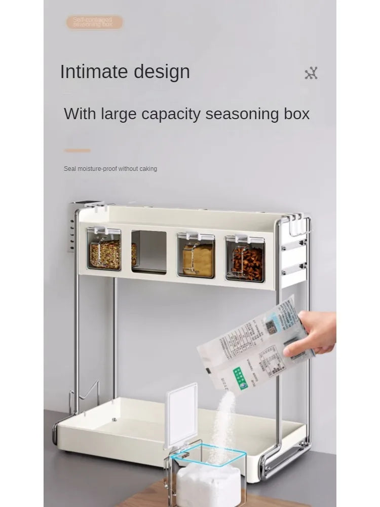 Multi-Functional Kitchen Seasoning & Storage Rack
